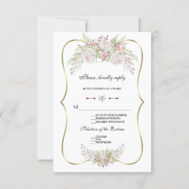 Chic White Flowers Guld Ram Bröllop OSA
