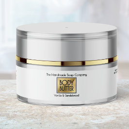 Chic White Gold Body Butter Jar Label  Etikettband