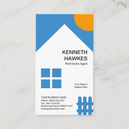 Chic White House Orange Sol Picket Fence Realtor Visitkort