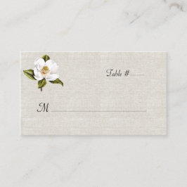 Chic White Magnolia Bröllop Escort Card Placeringskort