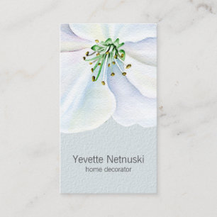 Chic White Magnolia Contemporary Visitkort