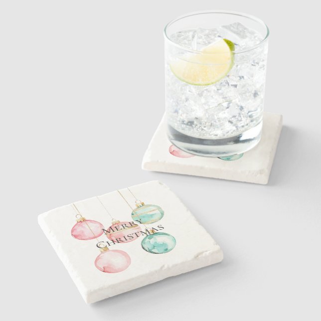 Chic White Mint Rosa Guld julprydnader Stenunderlägg (Sidan)