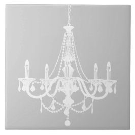 Chic White och Grått Chandelier Kakelplatta