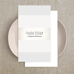 Chic White och Grått FAUX Silver Rand Visitkort