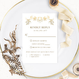 Chic White och Guld Gilded Löv, OSA med Måltider