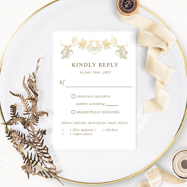 Chic White och Guld Gilded Löv, OSA med Måltider (Skapare uppladdad)