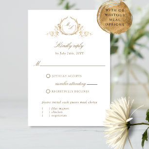 Chic White och Guld Monogram Calligraphy OSA kort