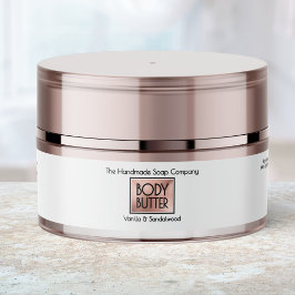 Chic White Rose Gold Body Butter Jar Label  Etikettband