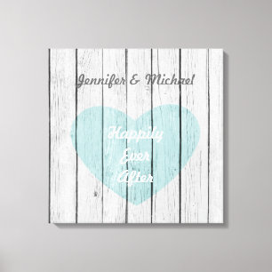 Chic White Rustic Faux Wood Canvastryck