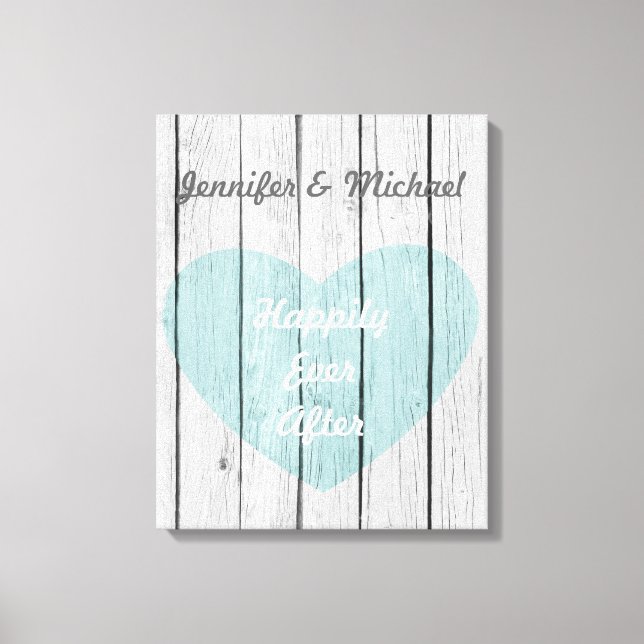 Chic White Rustic Faux Wood Canvastryck (Framsida)