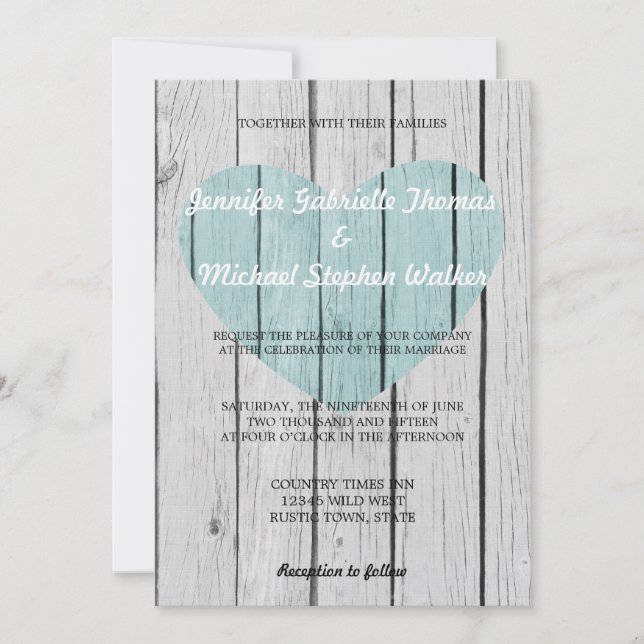 Chic White Rustic Wood Inbjudningar (Framsida)