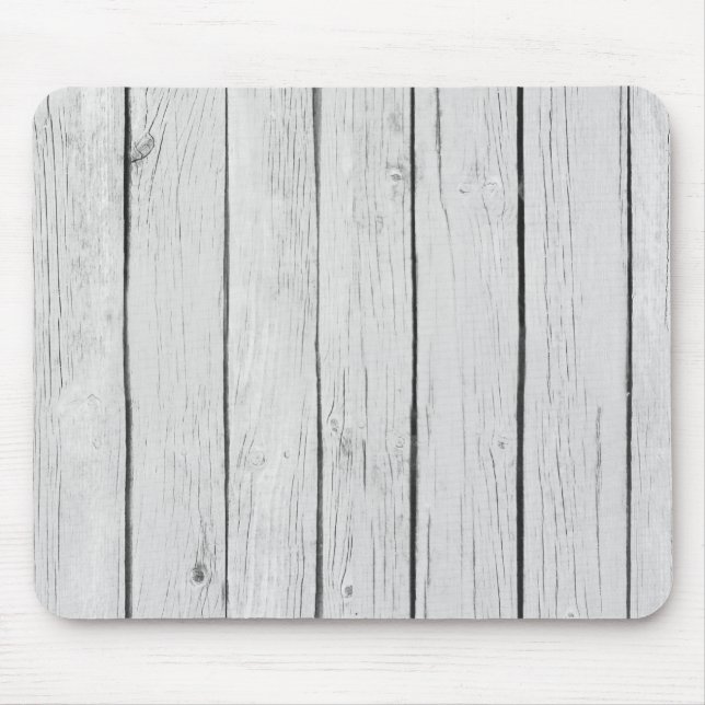 Chic White Rustic Wood Musmatta (Framsidan)