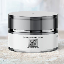 Chic White Silver Body Butter Jar Label  Etikettband