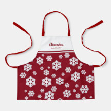 Chic White Snöflingor Nordic Mönster på Mörk Red