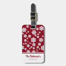 Chic White Snöflingor Nordic Mönster på Mörk Red