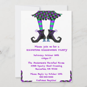 Chic Wicked Witch Ben Costume Party-inbjudan Inbjudningar