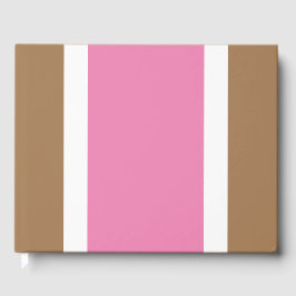 Chic Wide Rosa White Tävla Rand på Light Brown Gästböcker