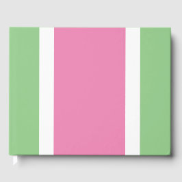 Chic Wide Rosa White Tävla Rand på Ljust grönt Gästböcker