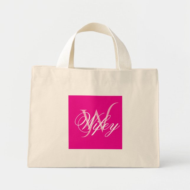 Chic Wifey Personlig Monogram Mini Tygkasse (Framsidan)