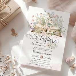Chic  Wildblomma Bok New Chapter Baby Shower Inbjudningar