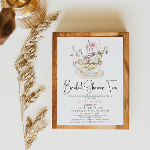 Chic WildblommTea Party Möhippa Inbjudningar