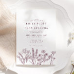Chic Wildblomplum Burgundy Bröllop Inbjudningar<br><div class="desc">Chic Wildblomplum Burgundy bröllopsinbjudan</div>