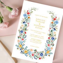 Chic Wildblomskondens Guld-skript Garden Wedding