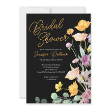 Chic Wildblomskript Inbjudningskort för möhippan