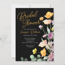 Chic Wildblomskript Inbjudningskort för möhippan