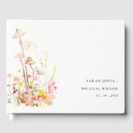 Chic Wildblomsvamp Hösthösten Botaniskt bröllop Gästböcker