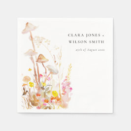 Chic Wildblomsvamp Hösthösten Botaniskt bröllop Pappersservett