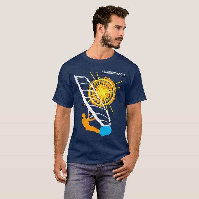 Chic Windsurfer Funny anpassade Tee (Hel framsida)