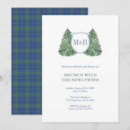 Chic Winter Wedding NewlyWeds Brunch Monogram Inbjudningar