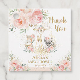 Chic Woodland Animals  Blommigt Baby Shower Gåvor Etiketter