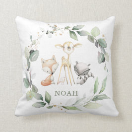 Chic Woodland Animals Greenery Baby Nursery Kudde