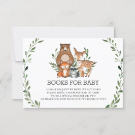 Chic Woodland Animals Greenery Bokar för Baby Card Inbjudningar