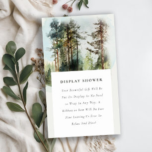 Chic Woodland Forest Visning Shower Baby Shower Tilläggskort