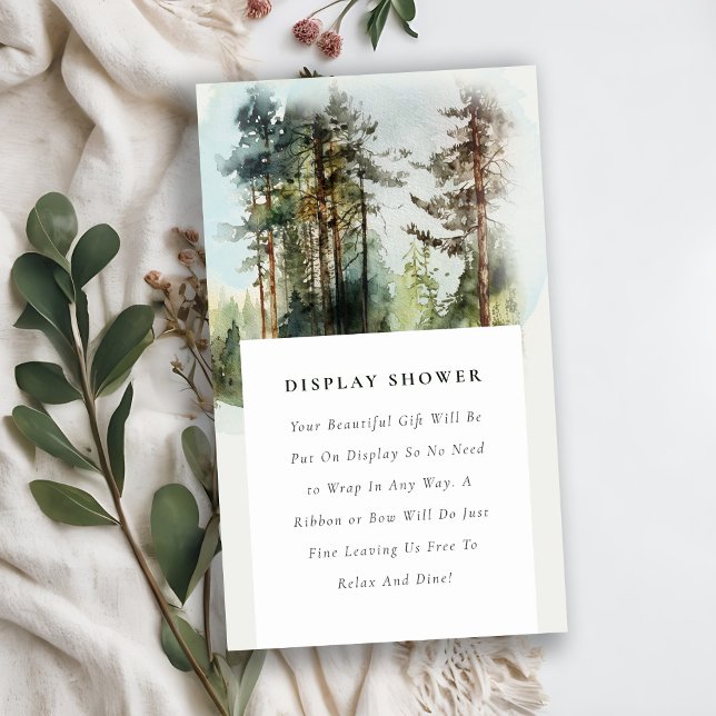 Chic Woodland Forest Visning Shower Baby Shower Tilläggskort (Skapare uppladdad)