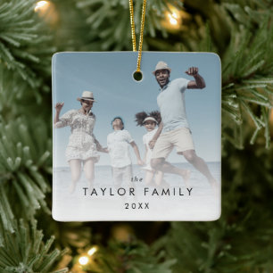 Chic Yarly Family Photo Keepsak Julgransprydnad Keramik