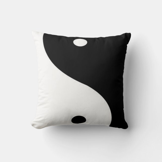 CHIC YIN YANG BLACK AND WHITE CONTEMPORARY ART KUDDE (Framsida)