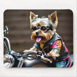Chic Yorkie på en motorcykelbuss Musmatta