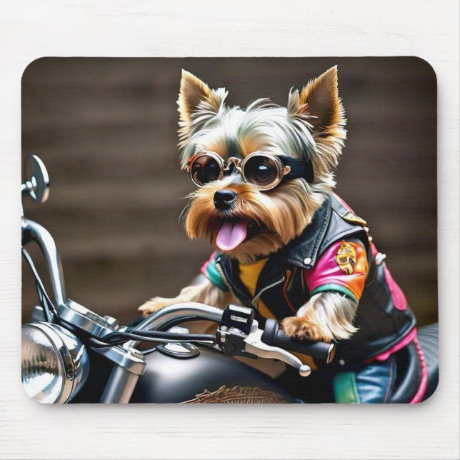 Chic Yorkie på en motorcykelbuss Musmatta (Framsidan)