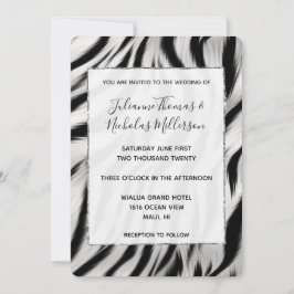 Chic Zebra Animal Print Bröllop Inbjudningar