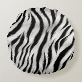 Chic Zebra Animal Print Bröllop Rund Kudde