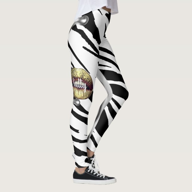 Chic Zebra mönstrad Personlig Leggings (Höger)