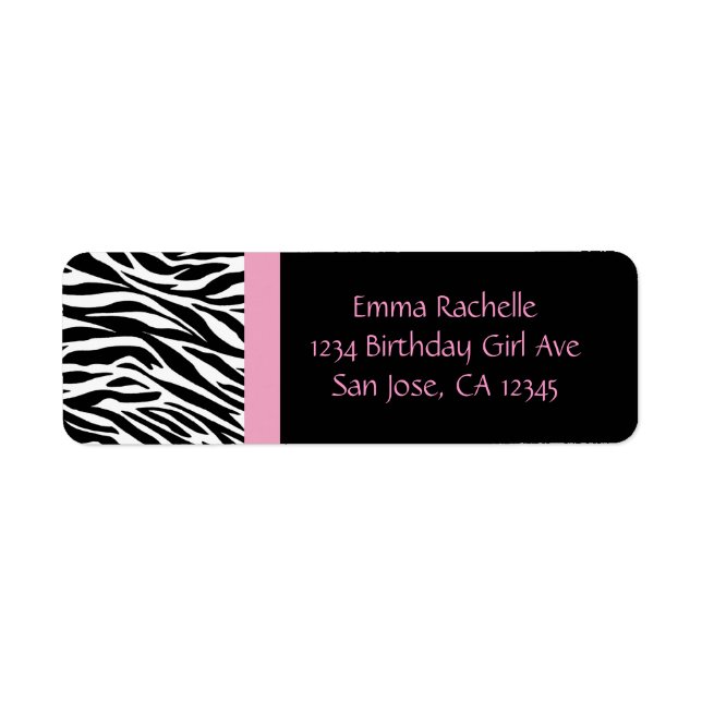 Chic Zebra Returetiketters Returadress Etikett (Framsidan)