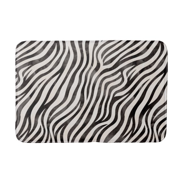 Chic Zebra tryck Bath Mat Badrumsmatta (Framsidan)