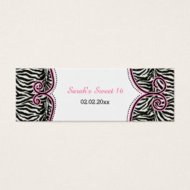 Chic Zebra tryck Rosa Personlig Gift Märkres Litet Visitkort
