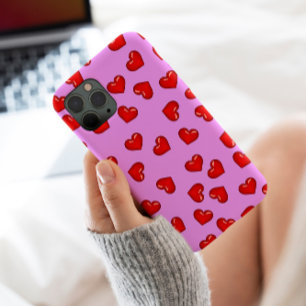 Chica älskare Rött hjärtmönster på elegant lila