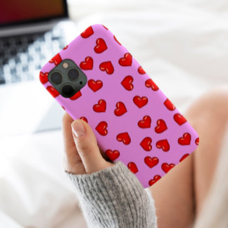 Chica älskare Rött hjärtmönster på elegant lila